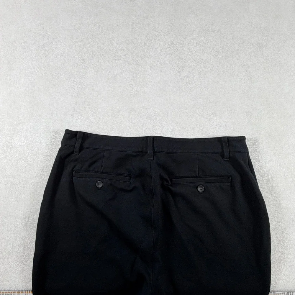 Paige Mens Black Jogger Pants Size 34 Rayon Blend Stretch Ribbed Cuff Trousers